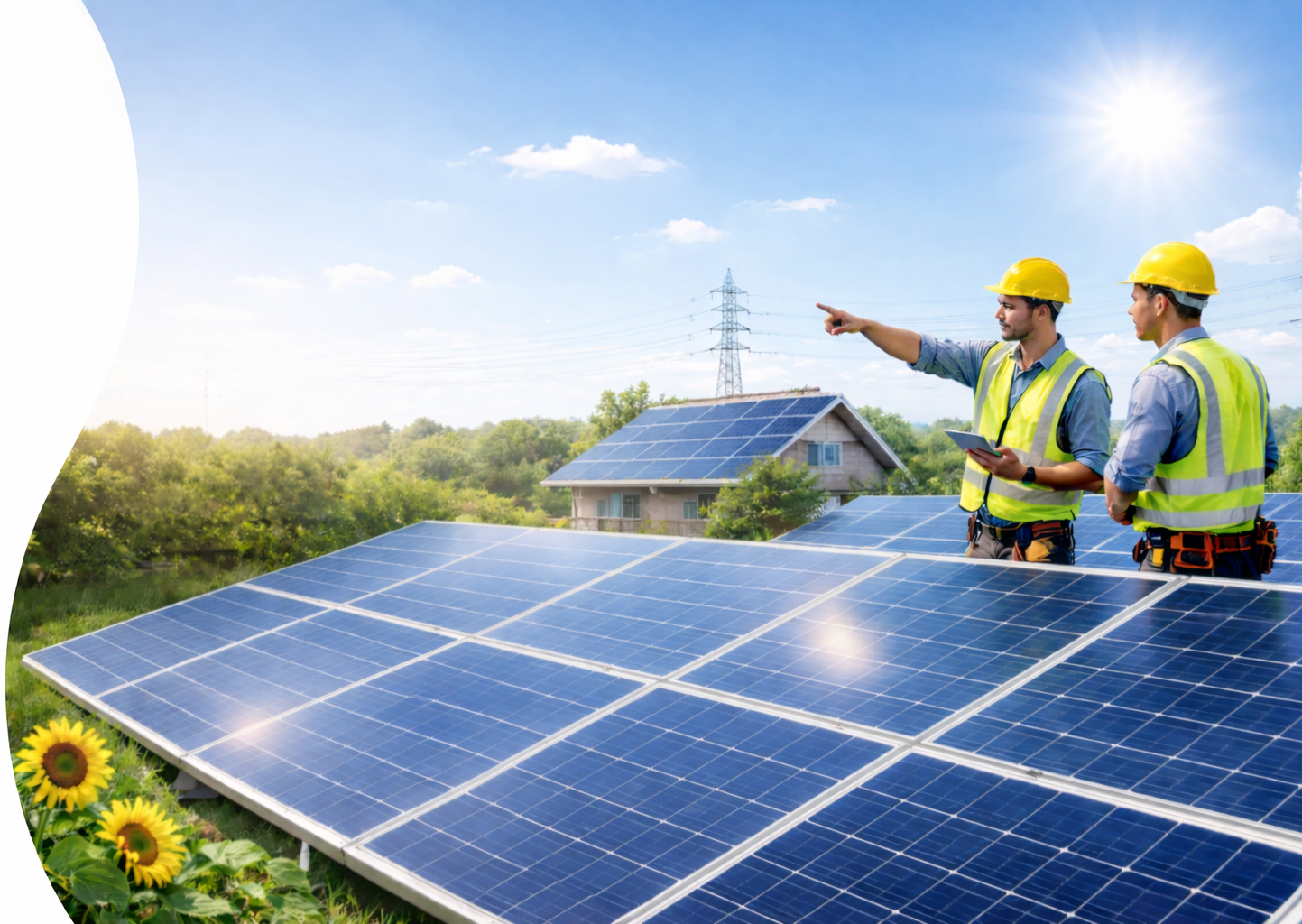 Solar panels installed on Indian homes generating clean energy