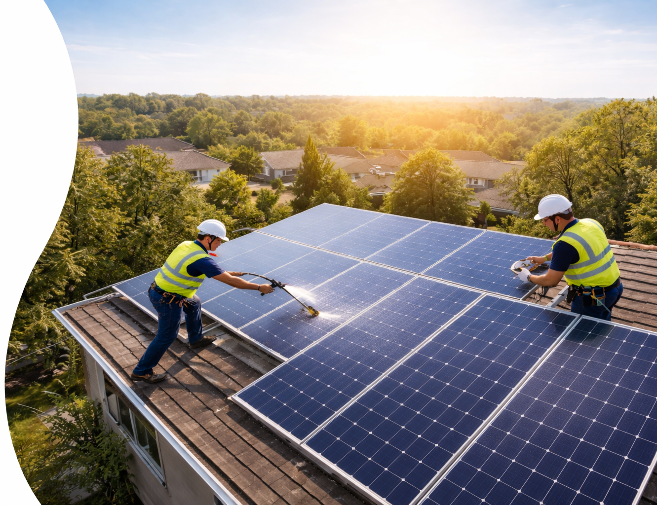 Solar panels installed on Indian homes generating clean energy