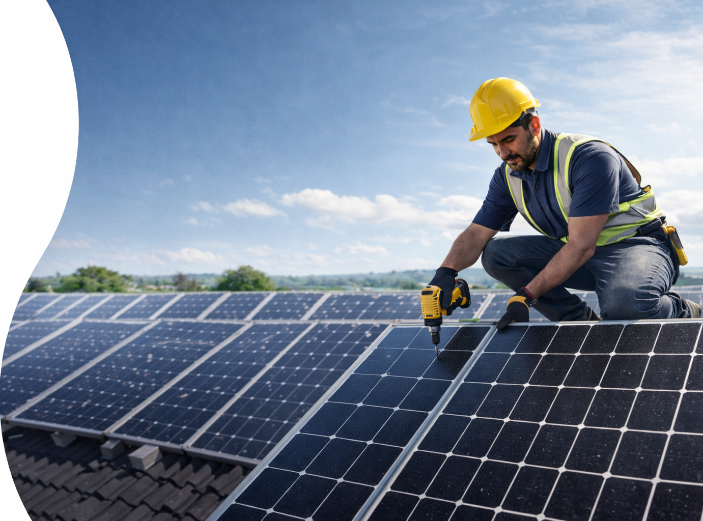 Solar panels installed on Indian homes generating clean energy